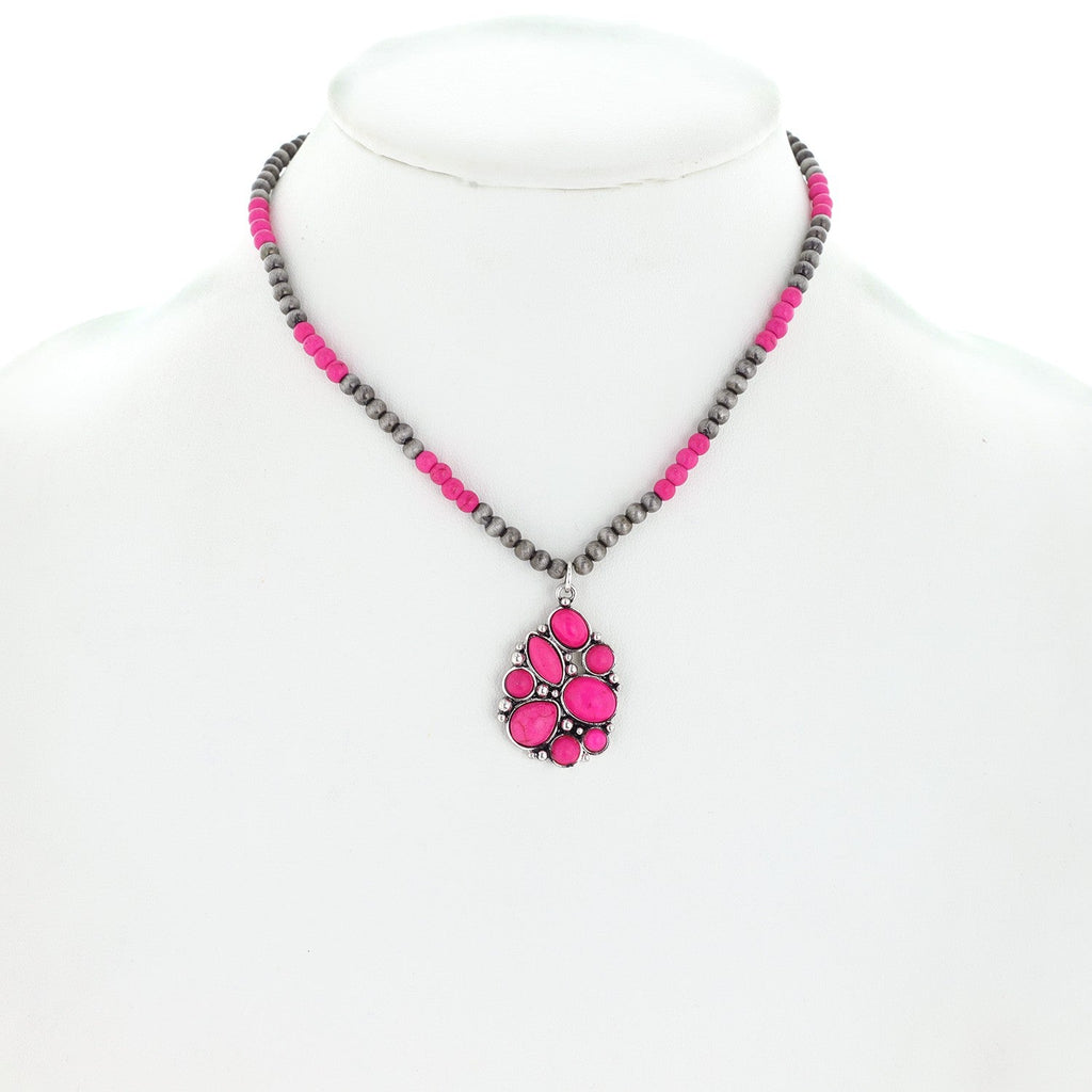 Clustered in Pink Necklace | gussieduponline