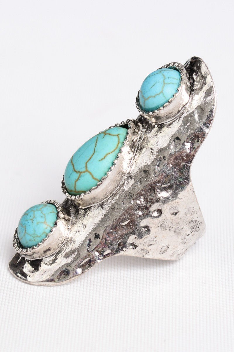 3 Turquoise Peas In A Pod Ring | gussieduponline