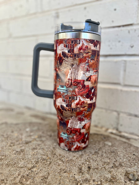 Give Me Cowboys Collage 40 oz Tumblers I Gussied Up Online