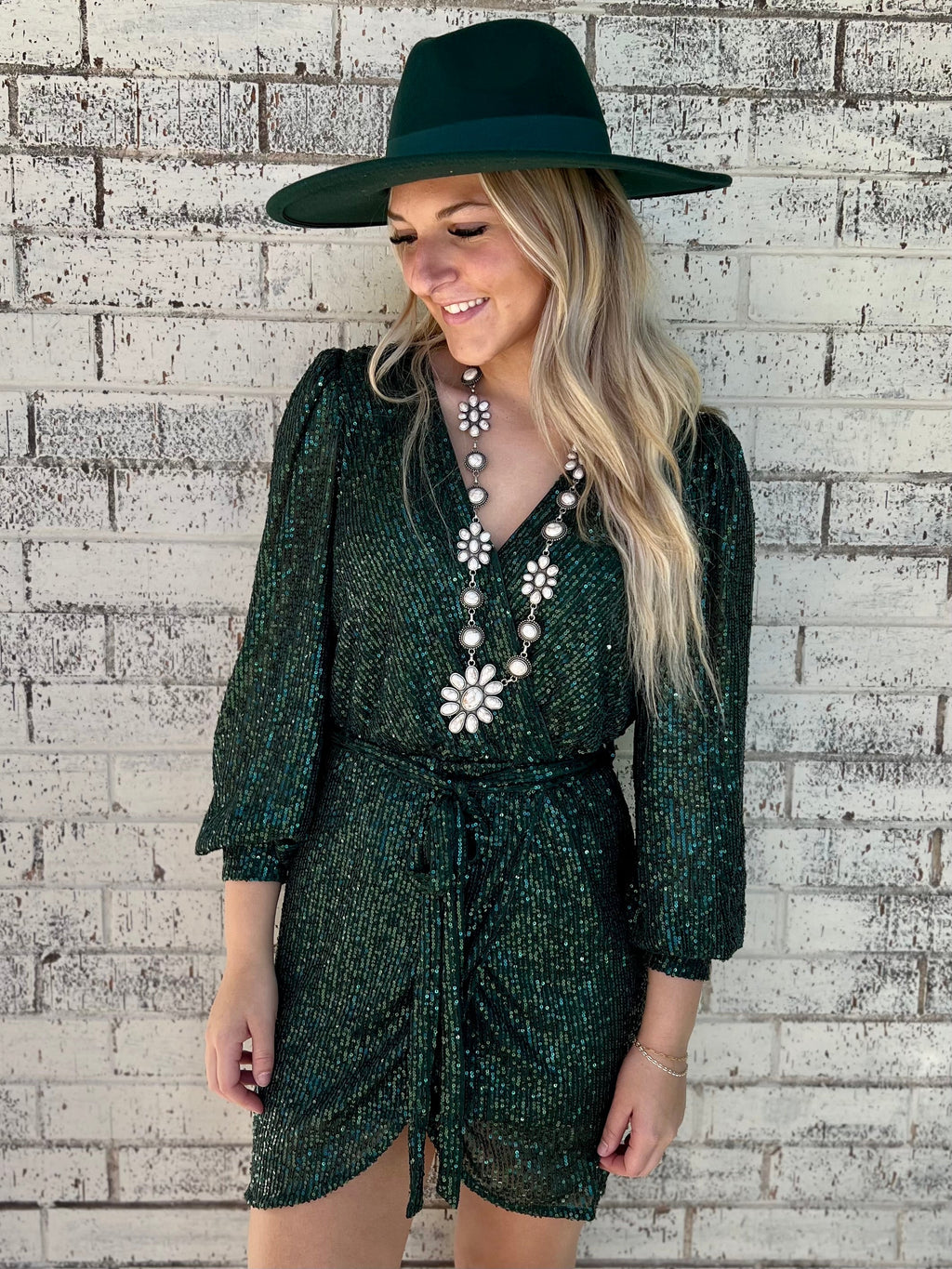 Sparkling Evergreen Dress | gussieduponline