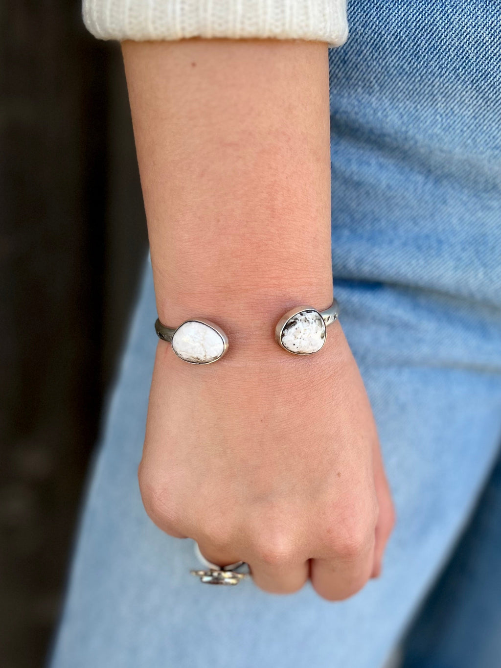 Adjustable Cuff Dove Navajo Sterling Silver Bracelet | gussieduponline