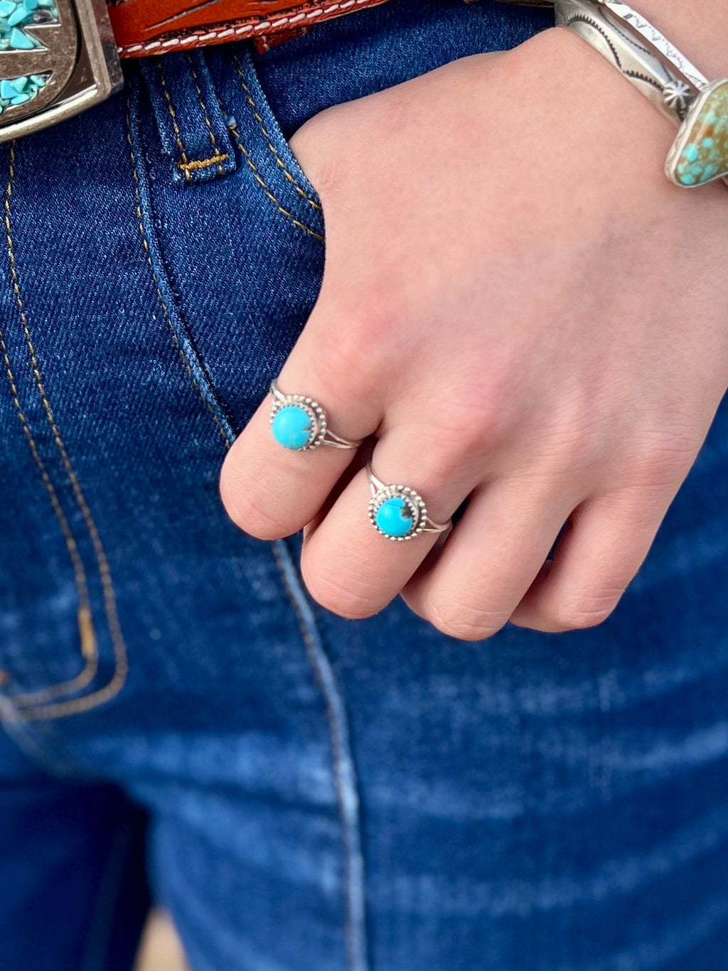 Simple Turquoise Stone Ring | gussieduponline