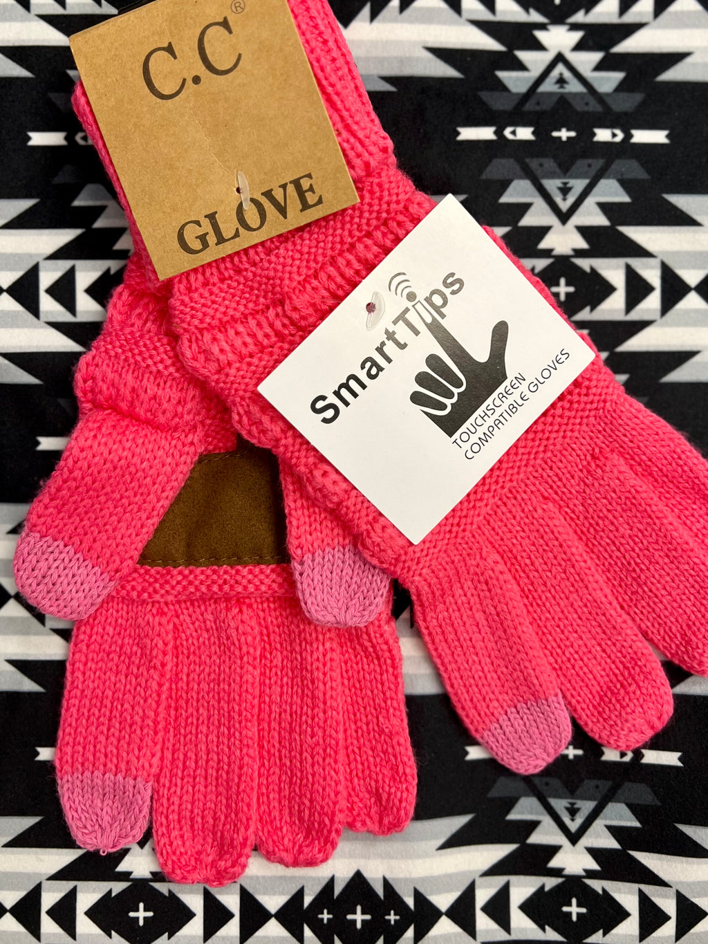 C.C. Poppin Pink Touchscreen Gloves | gussieduponline