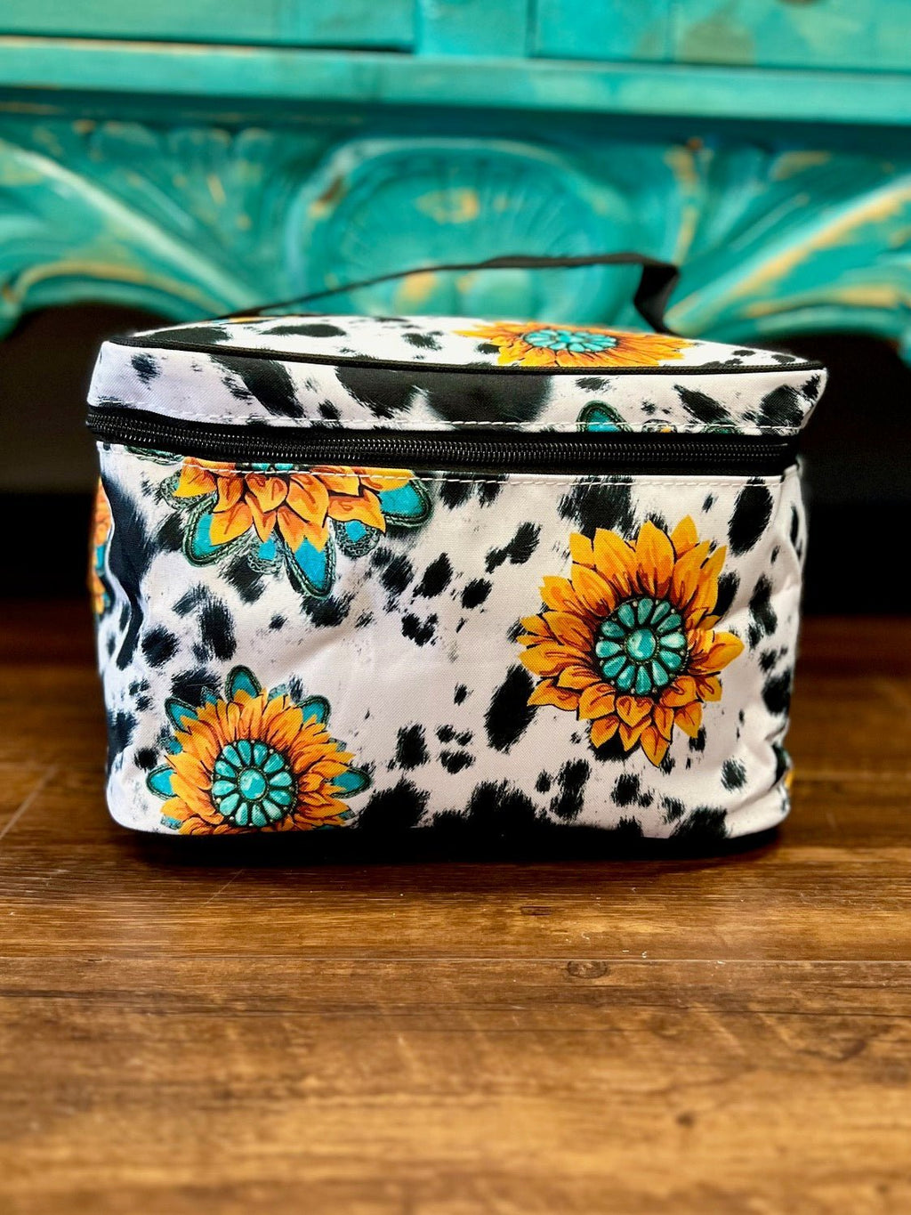 Herd in Sunflowers Large Cosmetic Case