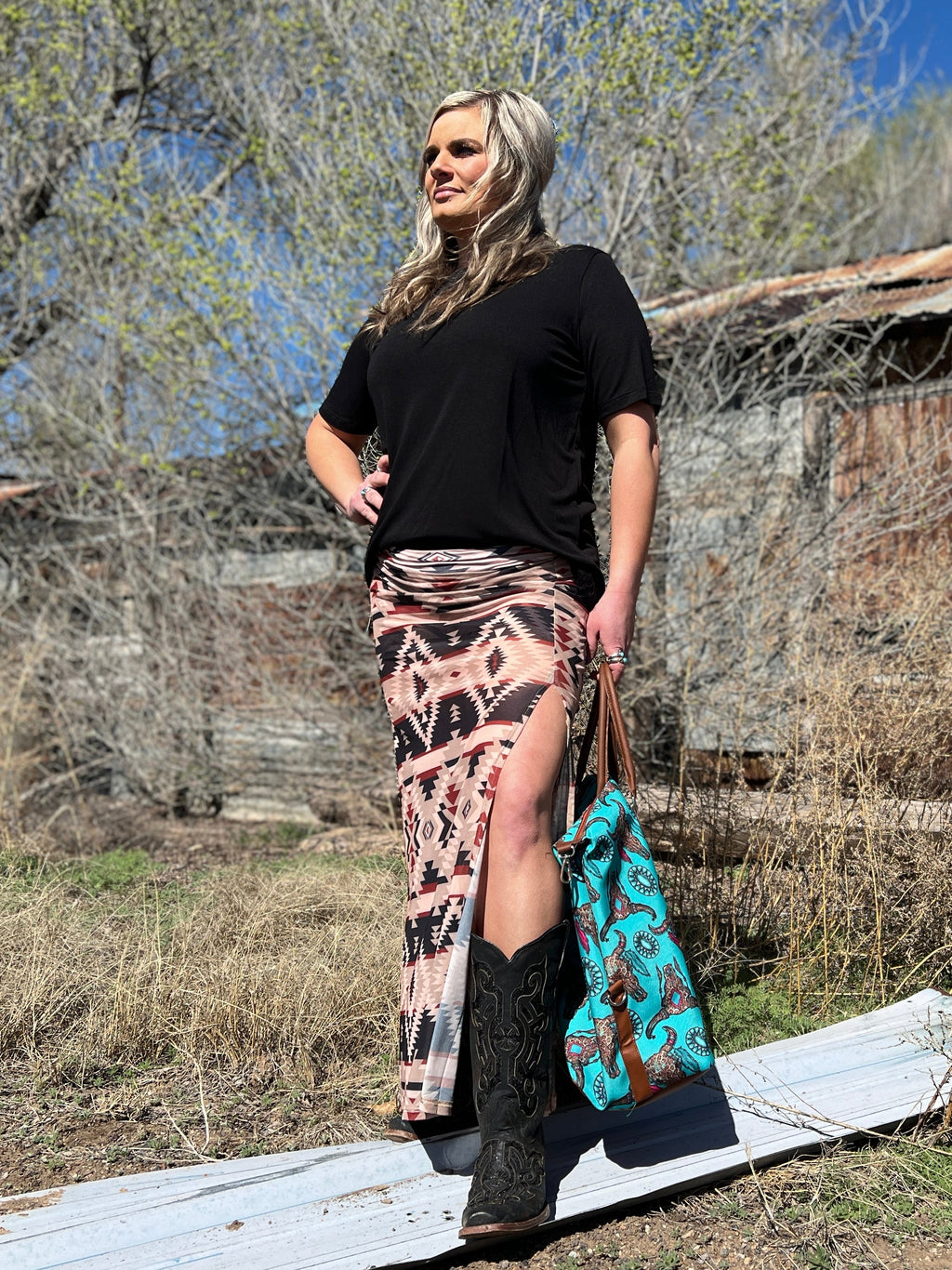 PLUS Santa Fe Slit Skirt | gussieduponline