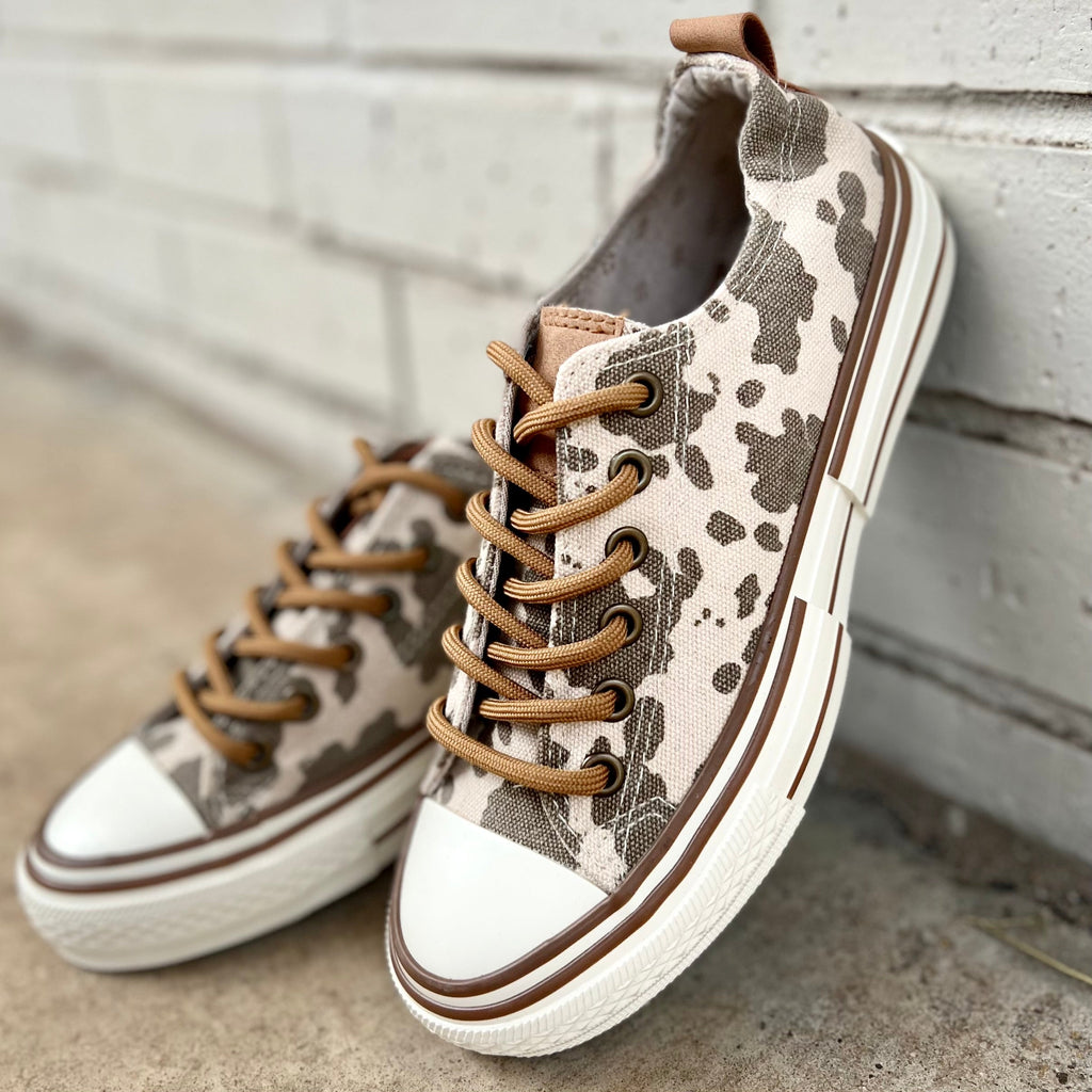 Mooing Driana Cream & Brown Sneakers* | gussieduponline