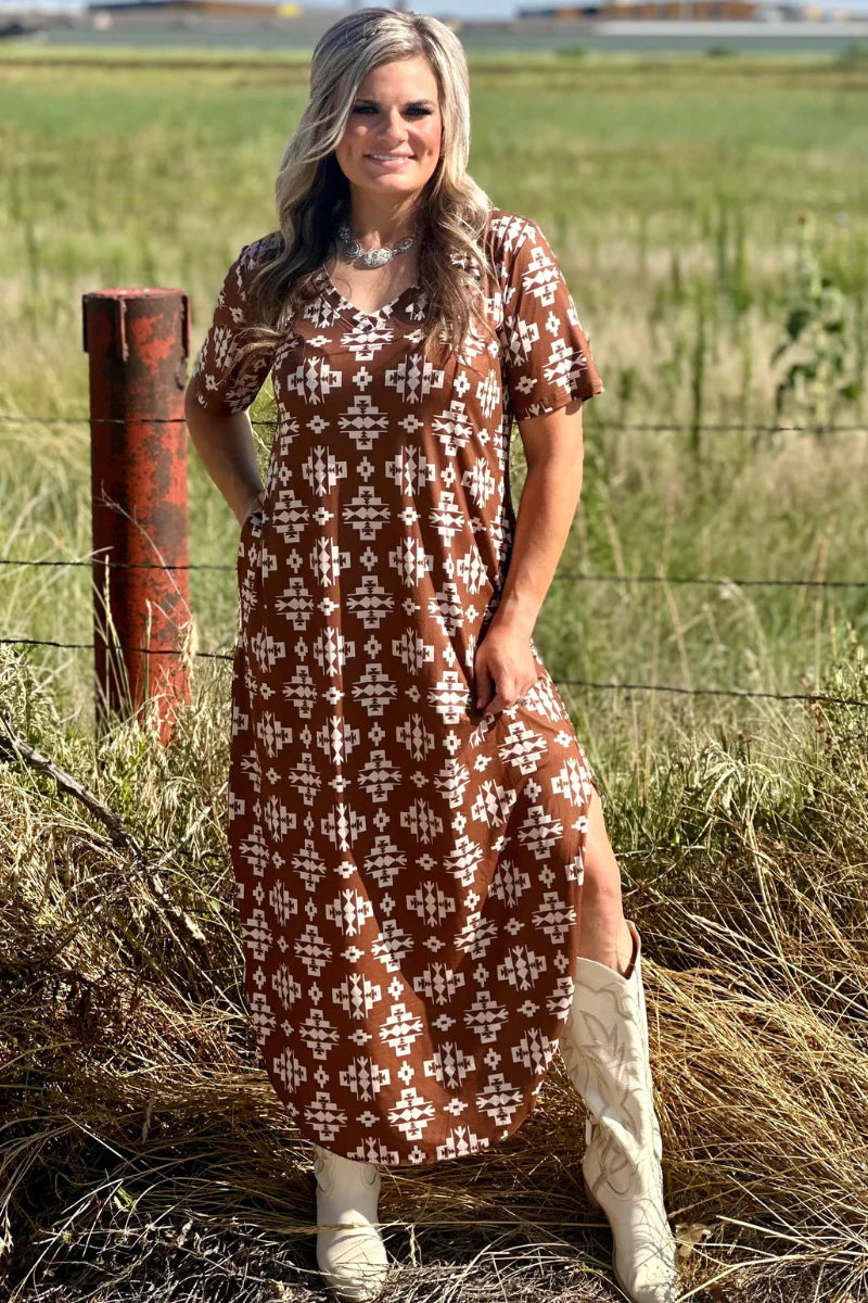 Sterling Kreek Meet Me in Wyoming Maxi Dress I Gussied Up Online Boutique Xs