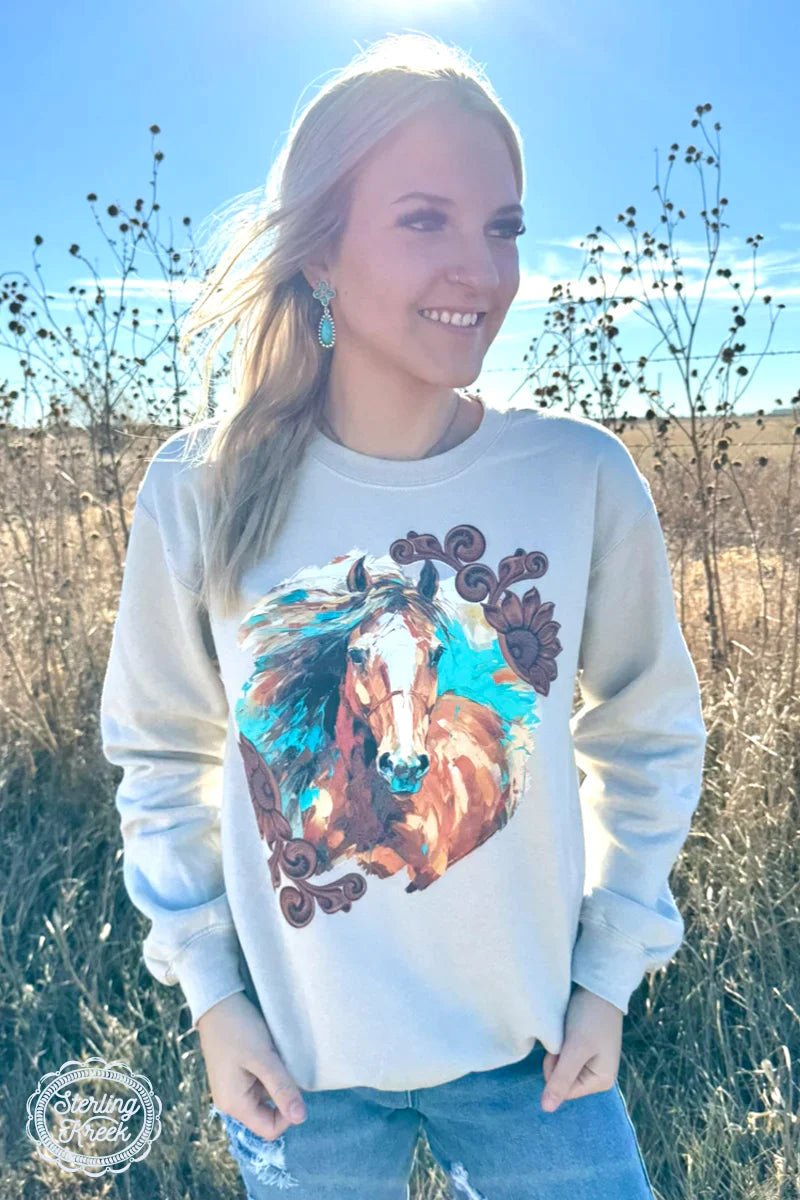 Plus Painted Pony Sweater | gussieduponline