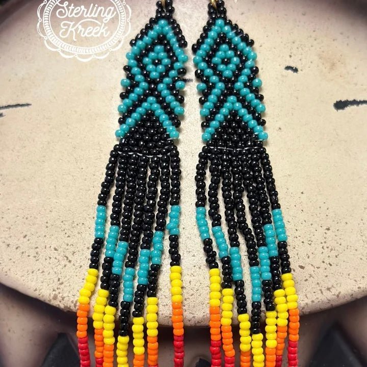 Aztec Seed Bead Earrings I Gussied Up Online
