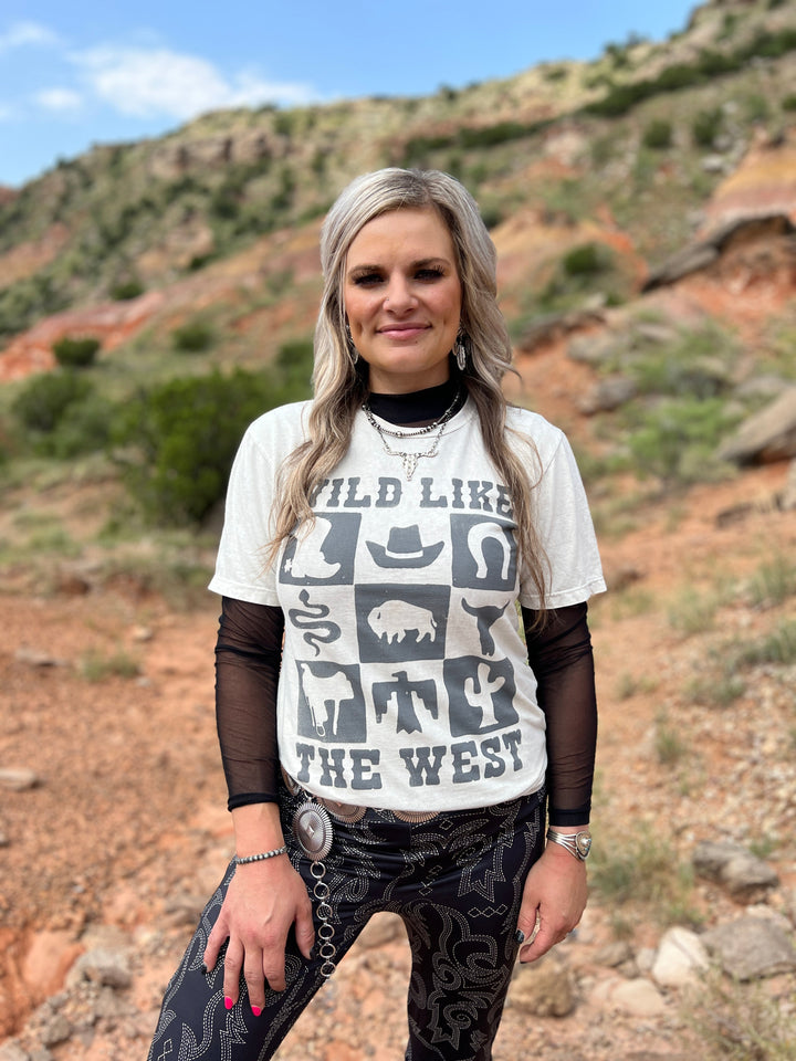 Wild Like The West Checkered Tee | gussieduponline