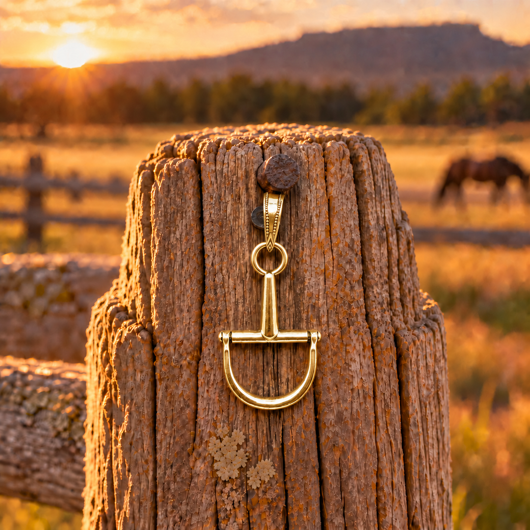 Metal Western Horse Bit Pendant