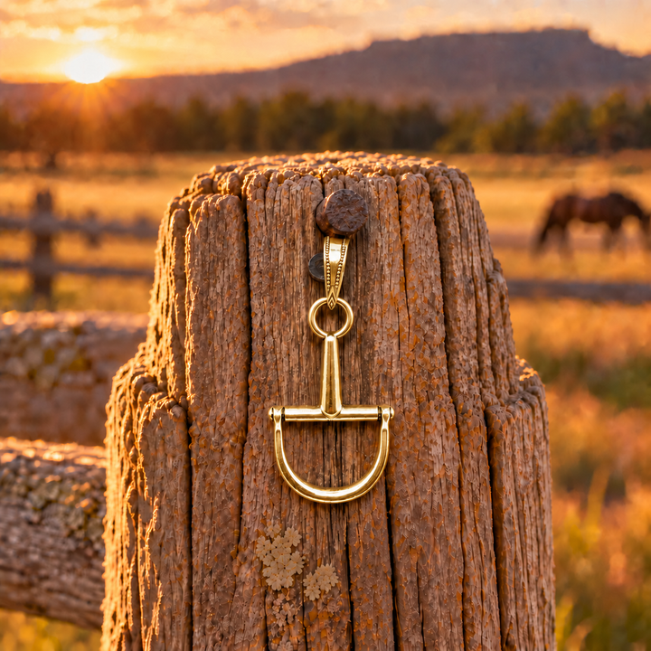 Metal Western Horse Bit Pendant