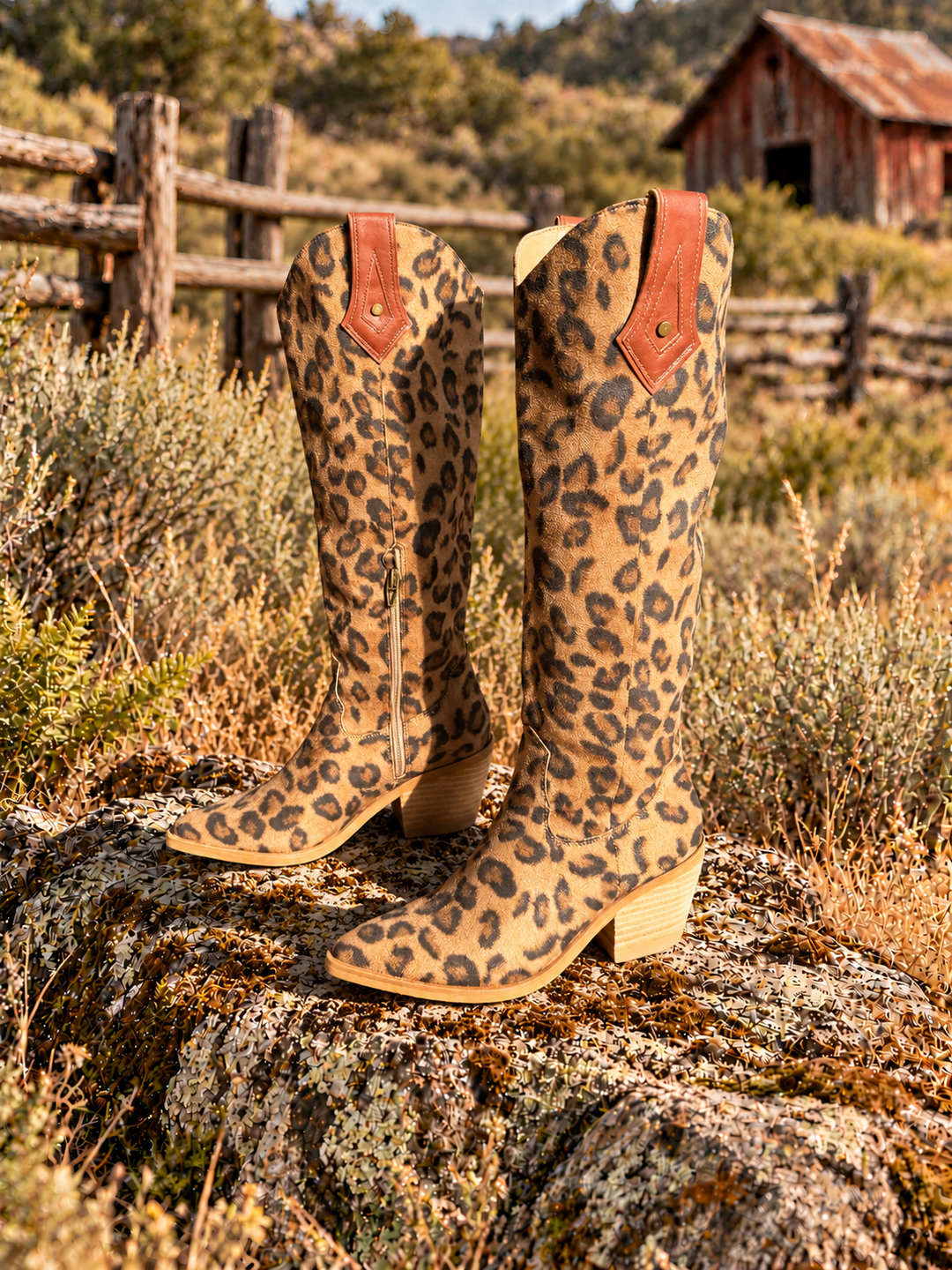 Giada Leopard Western Boots