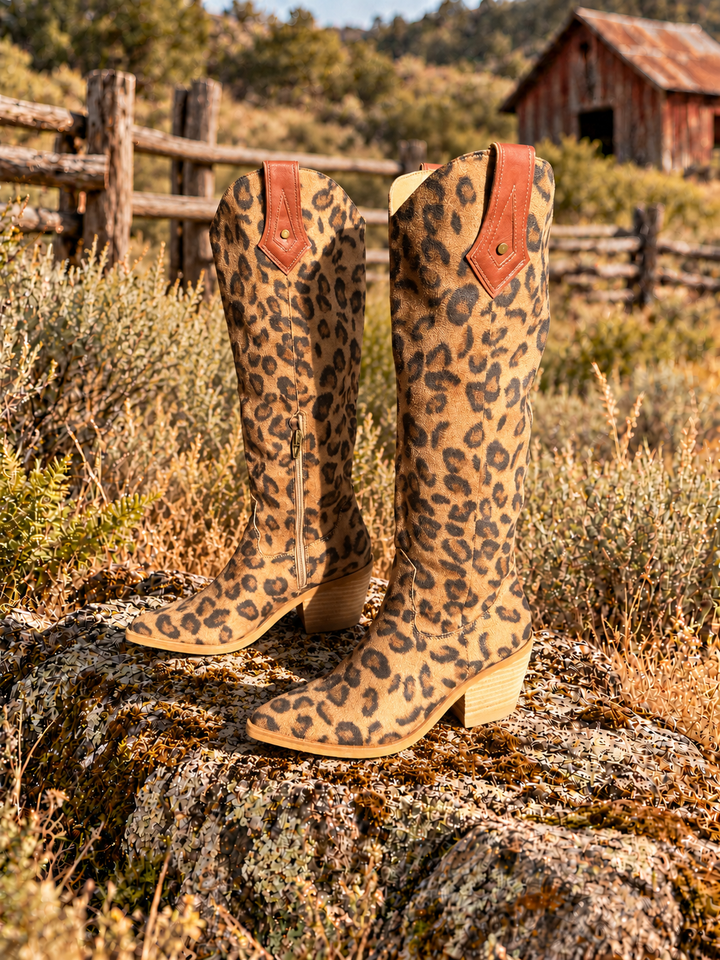 Giada Leopard Western Boots