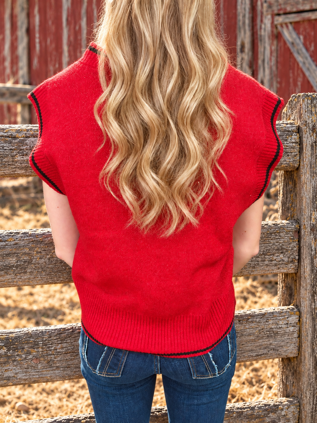 Women's Ariat Taylor Red Sweater Vest