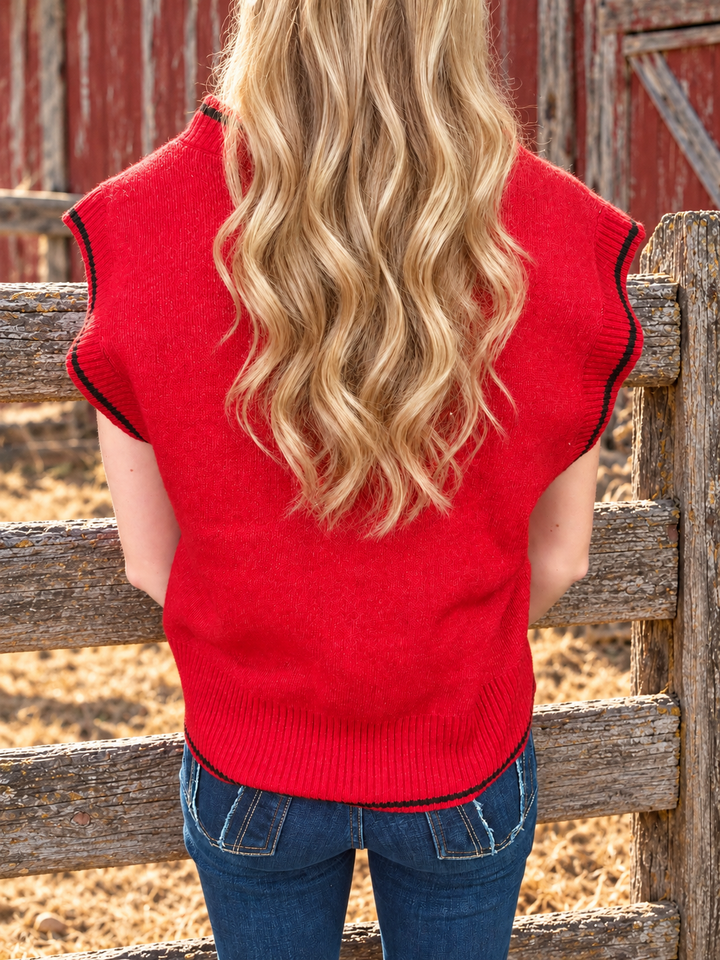 Women's Ariat Taylor Red Sweater Vest