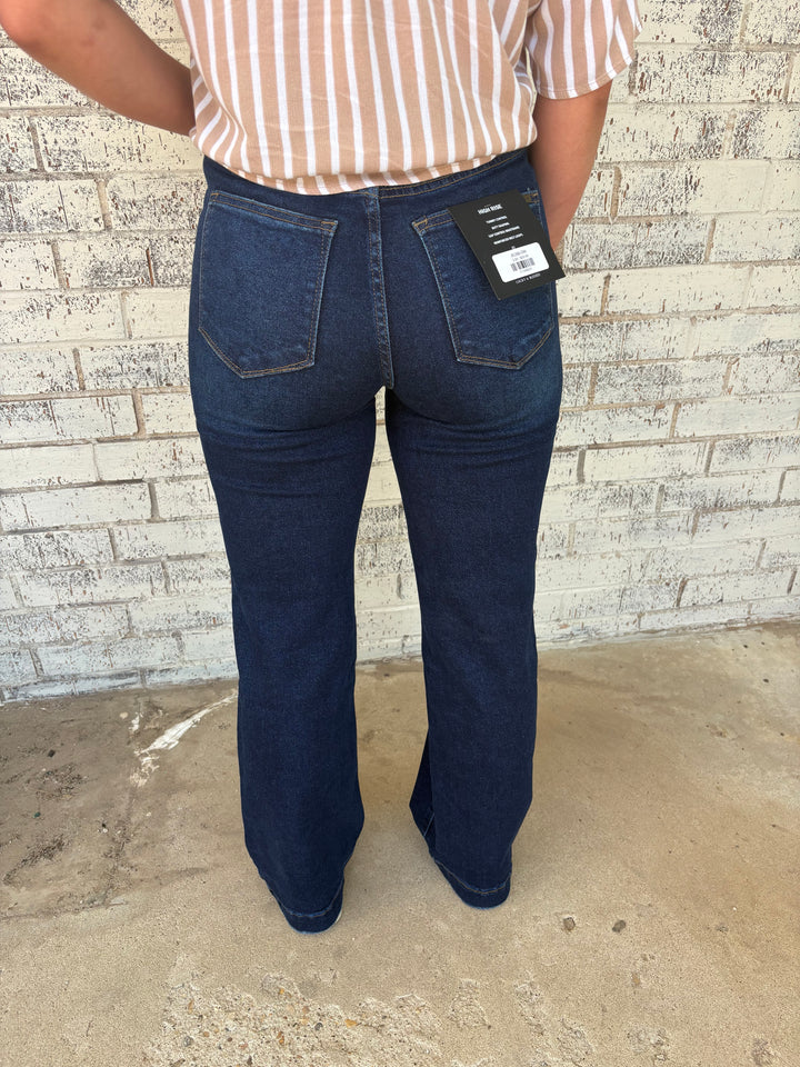 L&B Dark Wash High Rise Slim Trouser Jeans