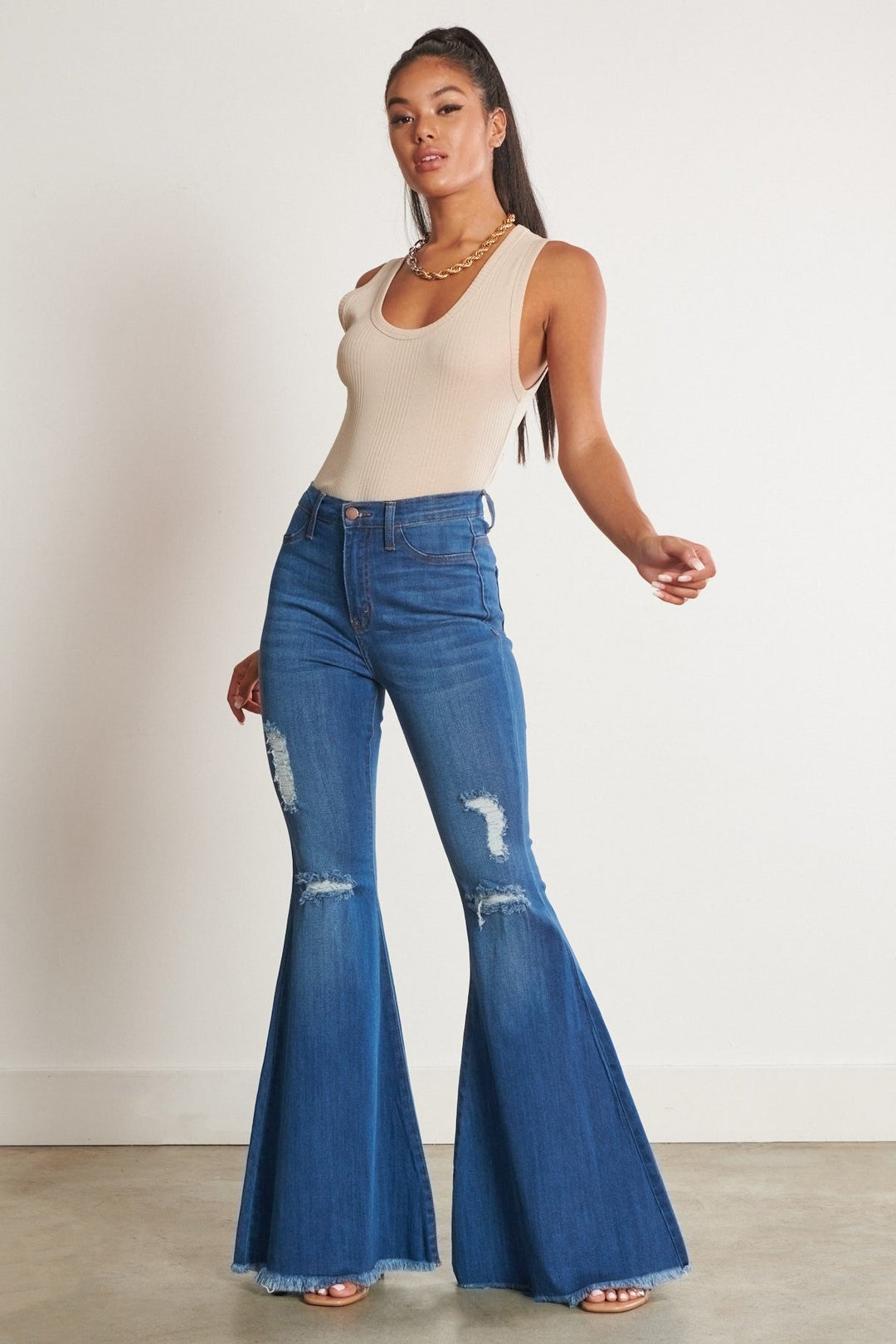 The Lainey Concert Bell Bottom Jeans | gussieduponline