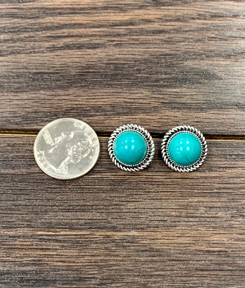 12mm Turquoise Stud Earrings