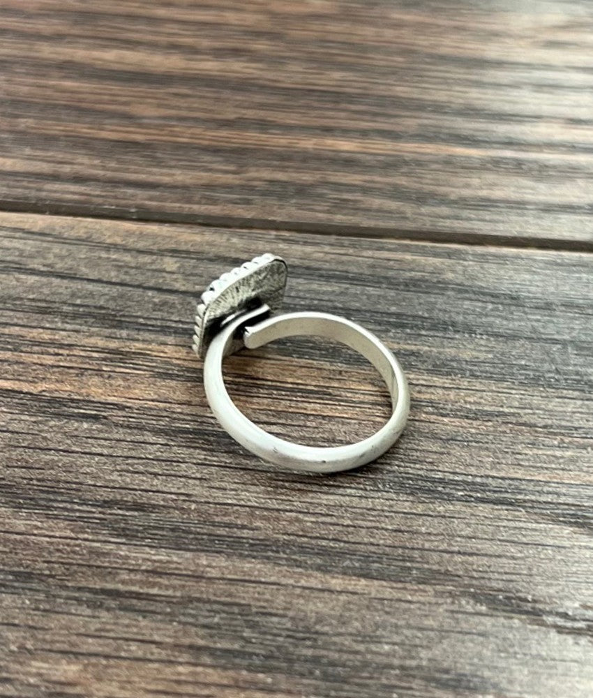 5MM Square Turquoise Adjustable Ring