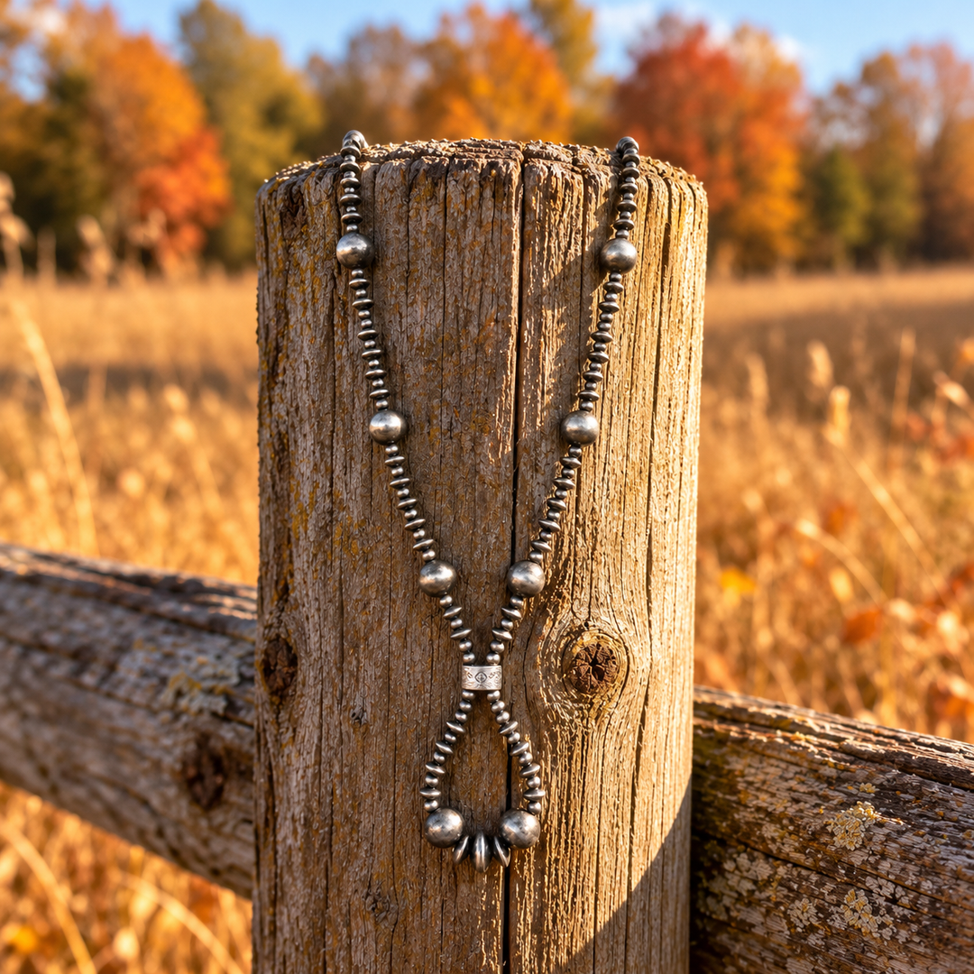 Western Navajo Pearl Lasso Necklace