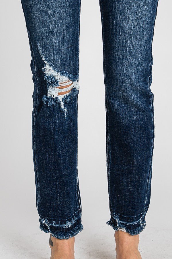 Destroyed Super High Rise Stretch Slim Straight | gussieduponline