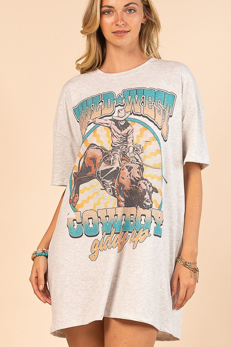 Wild West Cowboys Graphic T-shirt Dress