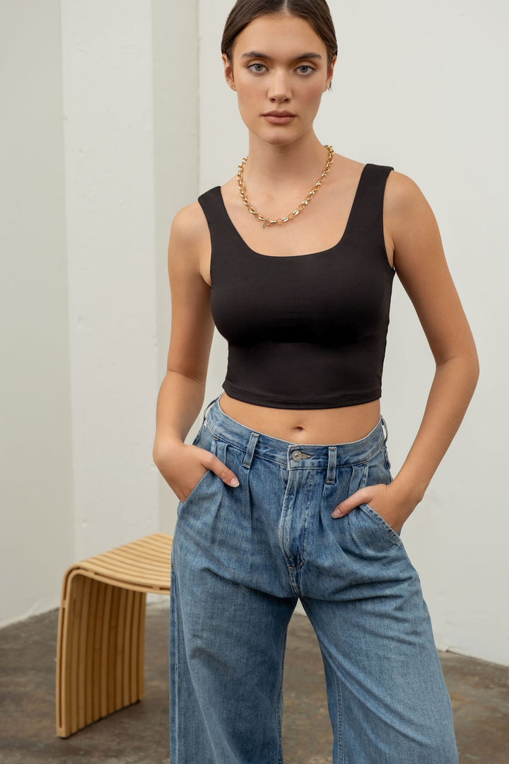 Square Up Cropped Tank - Multiple colors | gussieduponline