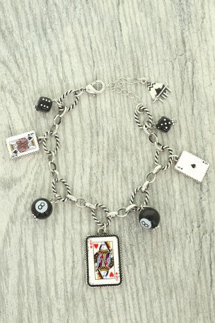 Poker 8 Ball Charm Bracelet