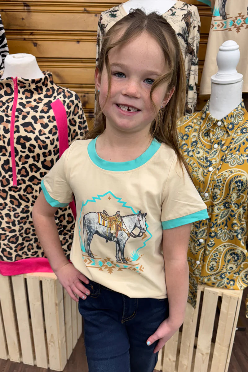 KIDS Turquoise Trail Ringer Tee