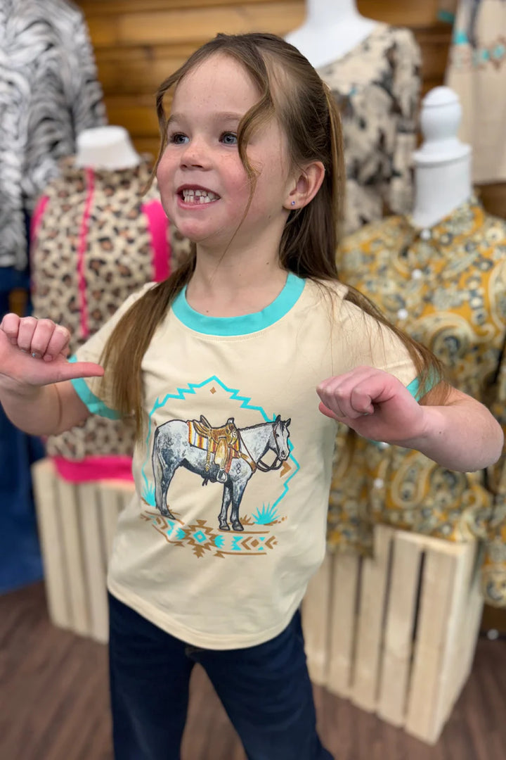 KIDS Turquoise Trail Ringer Tee