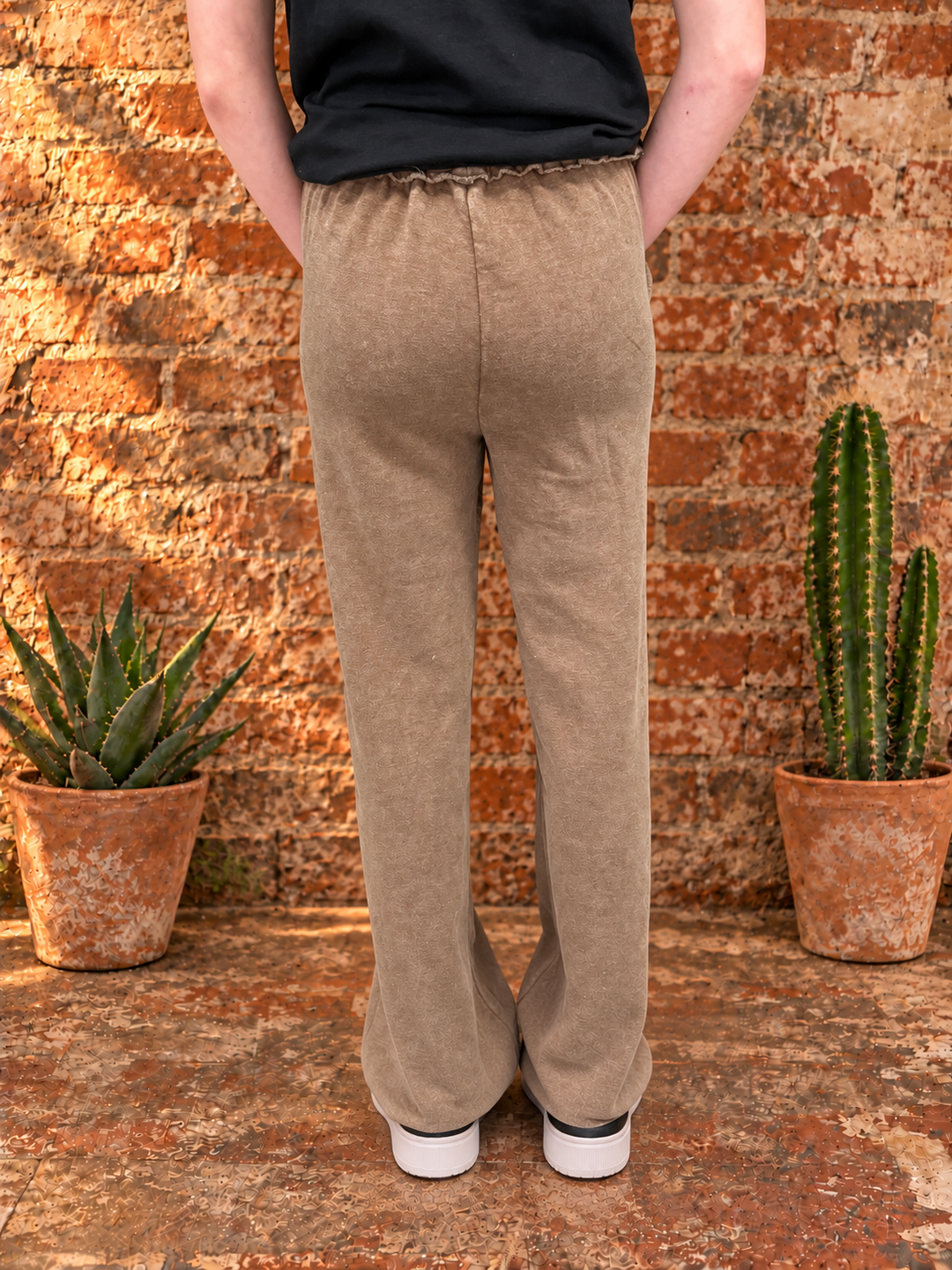 Acid Wash Fleece Palazzo Pants w/ Pockets- 5 Colors
