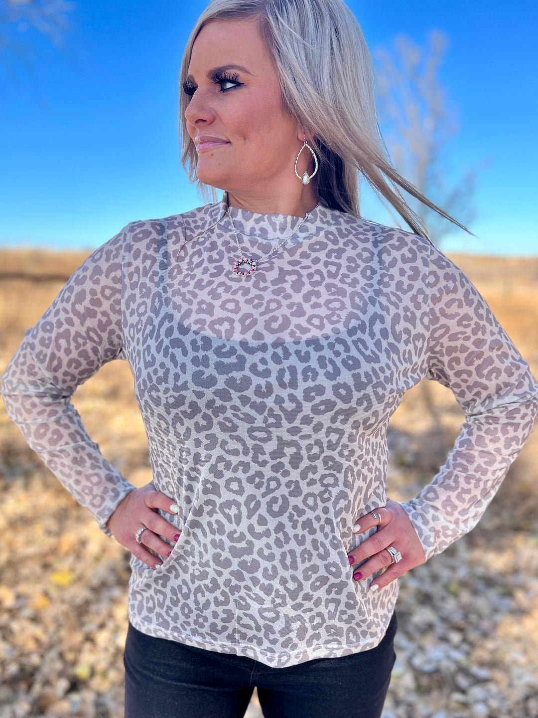 Plus Snow Leopard Top | gussieduponline