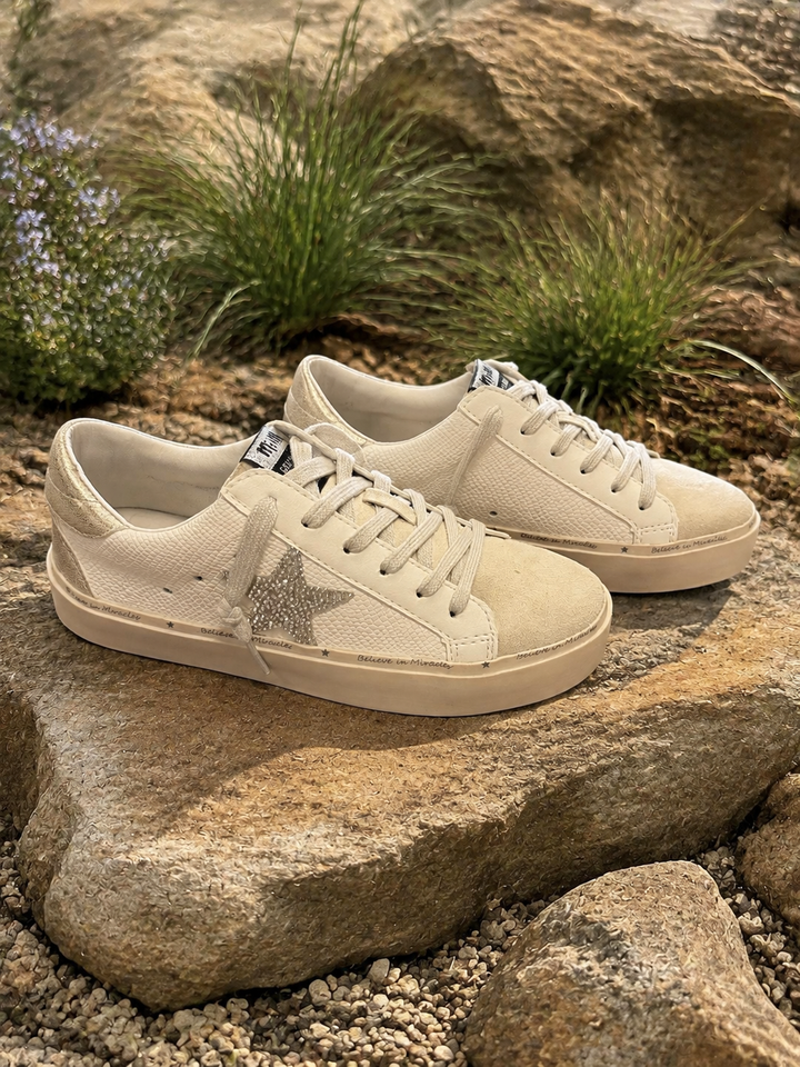 Gaby Natural Silver Star Sneakers