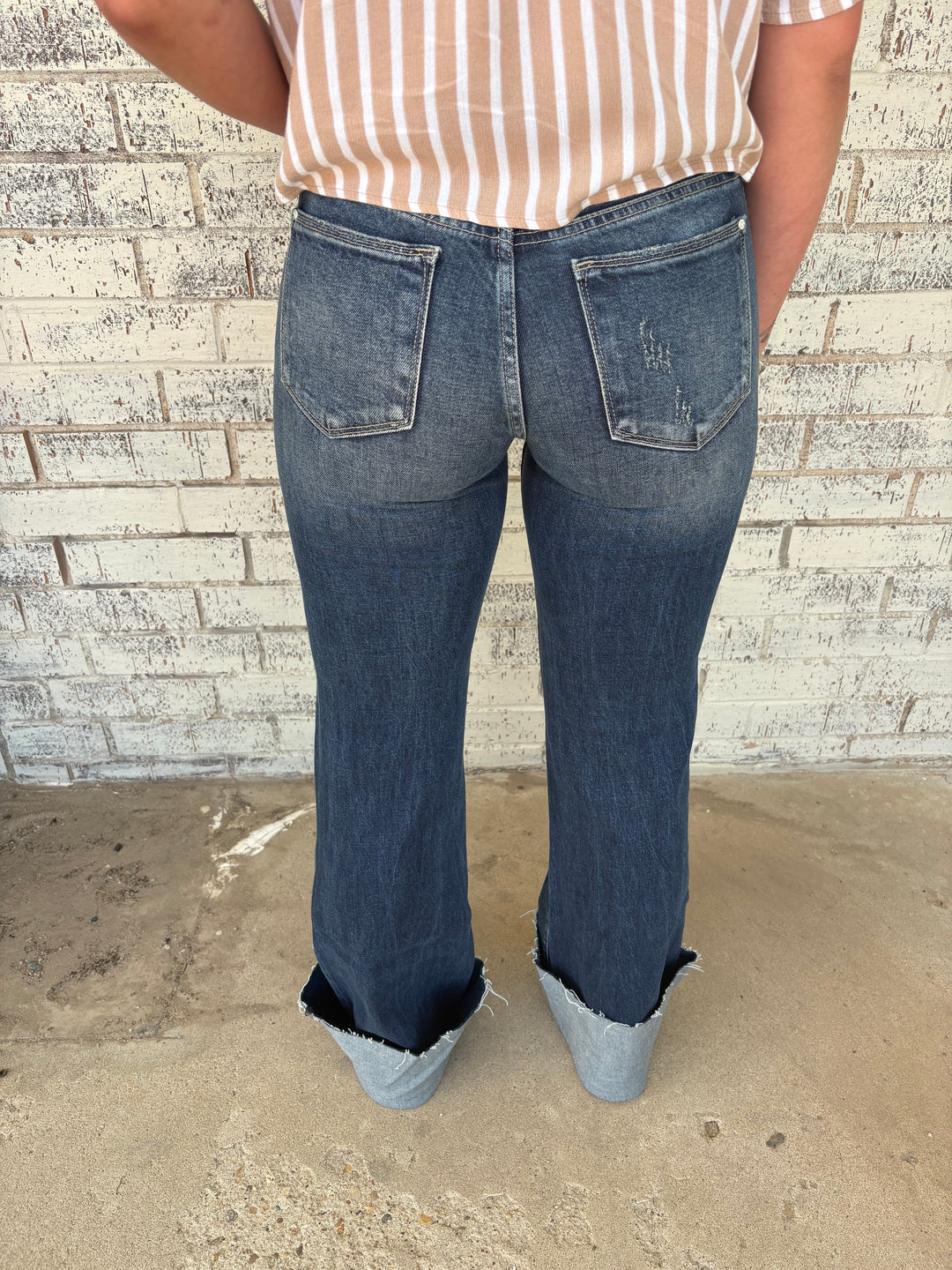 Petra Mid Rise Relaxed Flare w/ Cuffed Hem