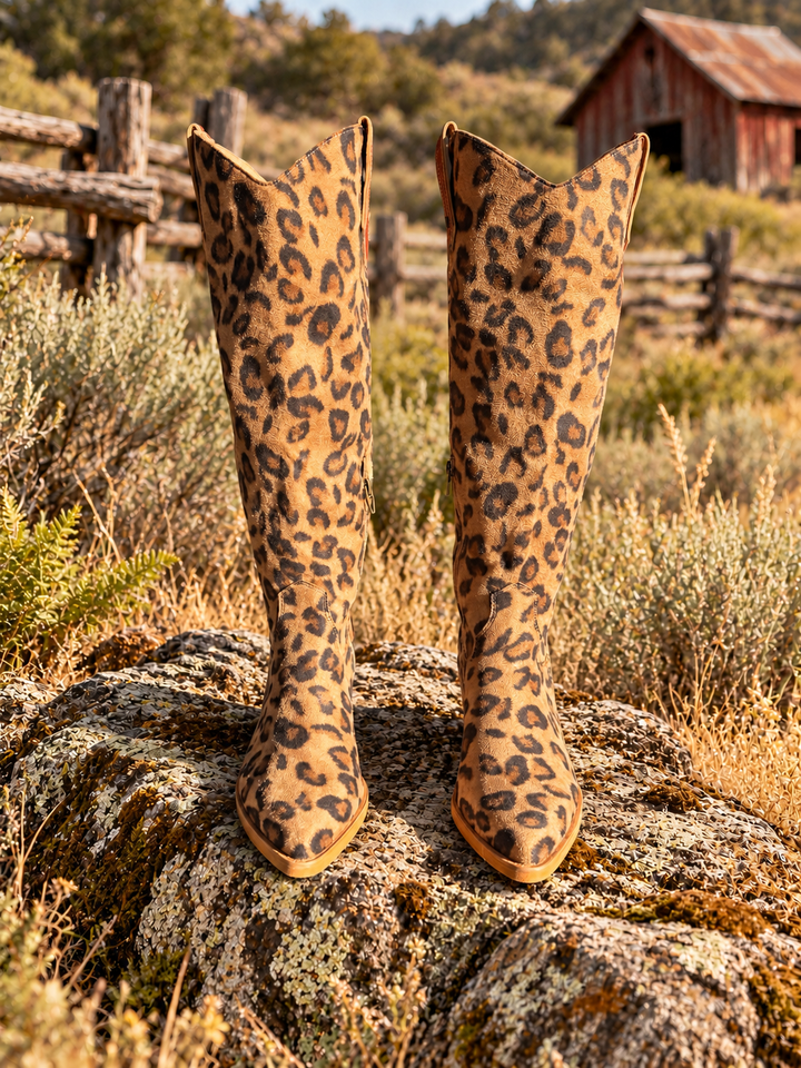 Giada Leopard Western Boots