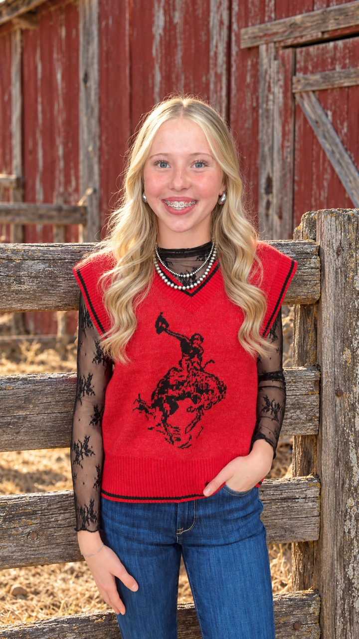 Women's Ariat Taylor Red Sweater Vest