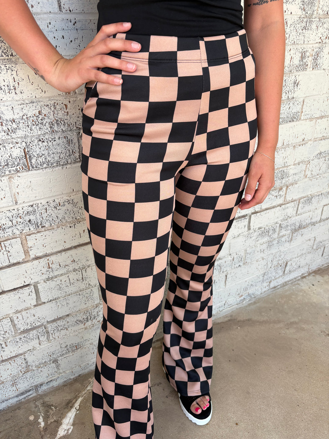 Black & Mocha Checkered Trouser Pants*