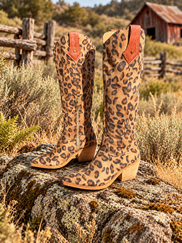Giada Leopard Western Boots