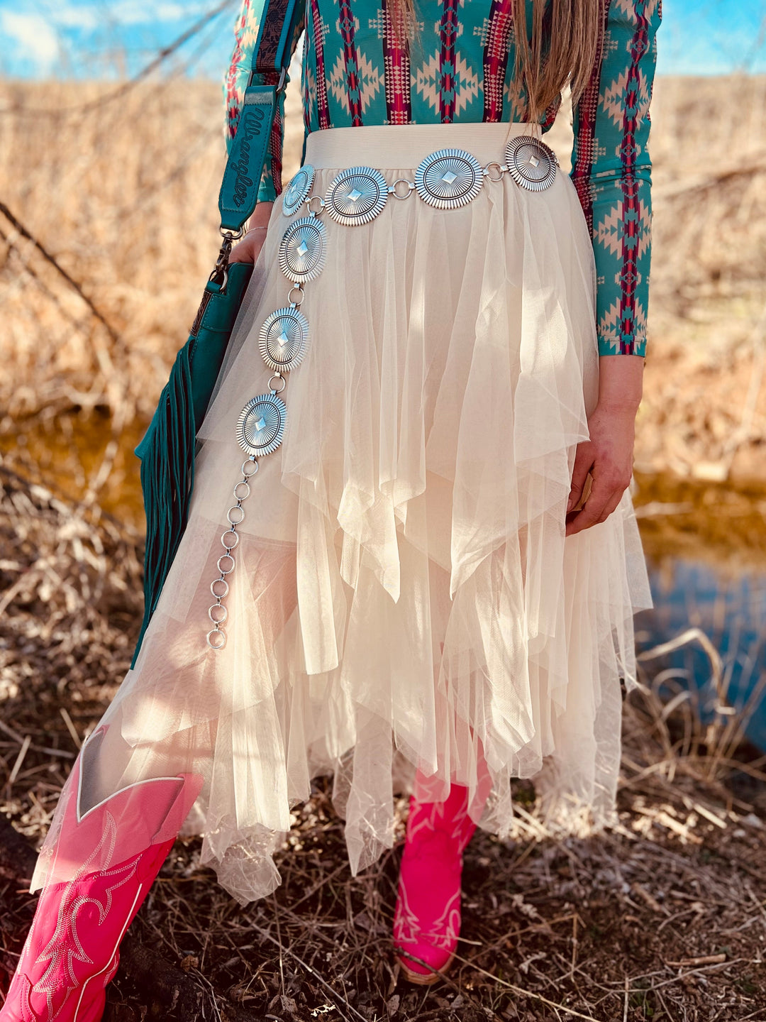 Simply Perfect Concho Chain Link Belt | gussieduponline