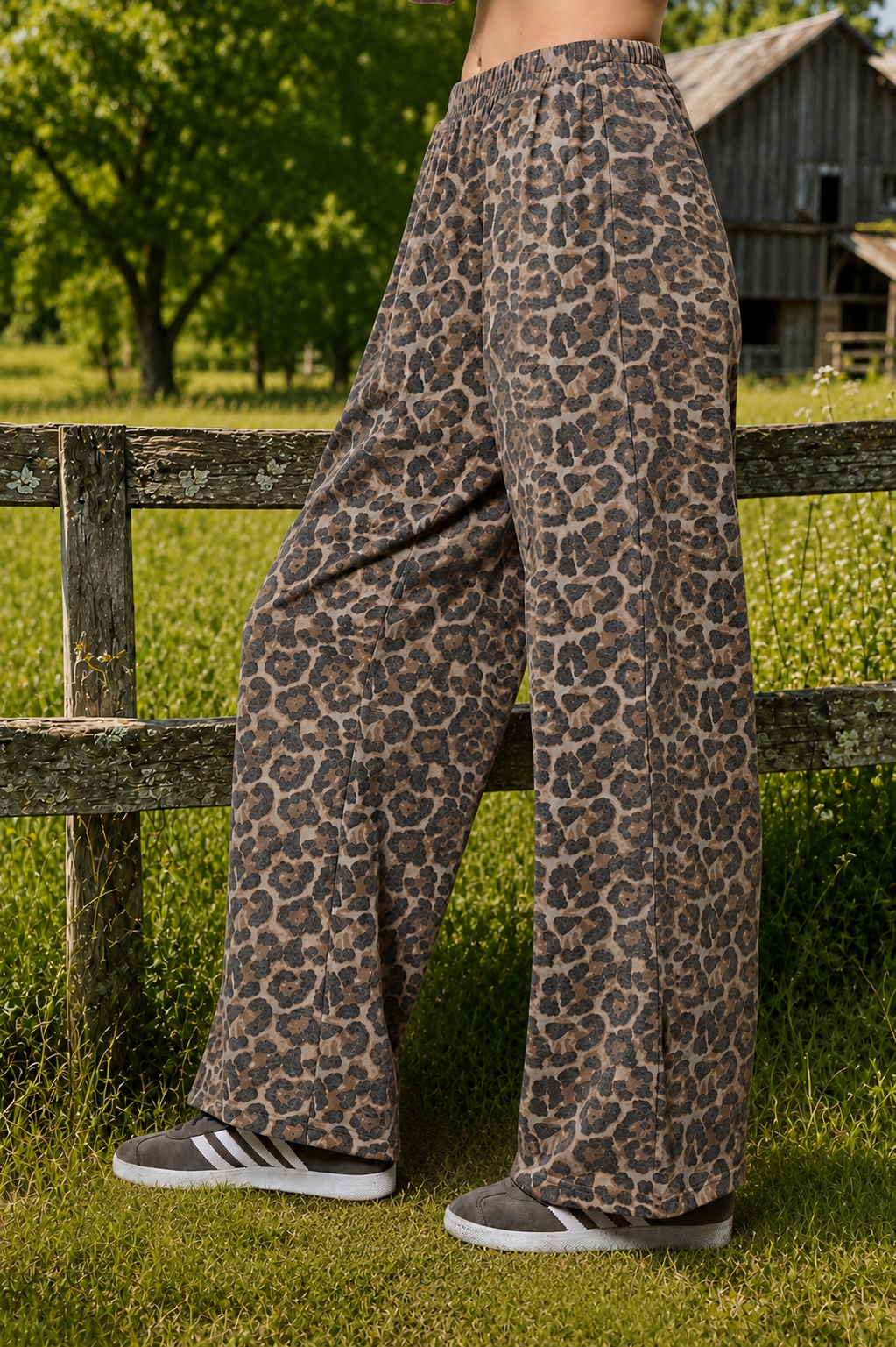 Leopard Wide Leg Lounge Pants