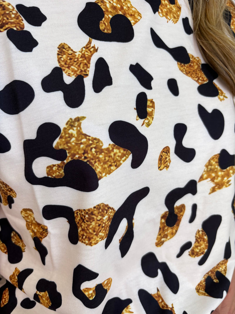 Gold Shimmer Leopard Printed Top*