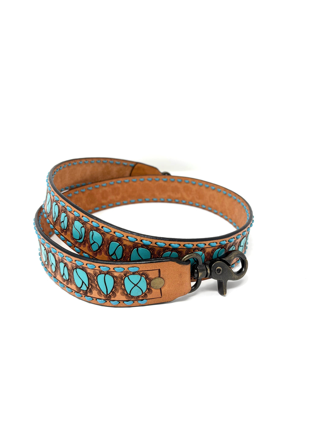American Darling Tooled Turquoise Purse Strap