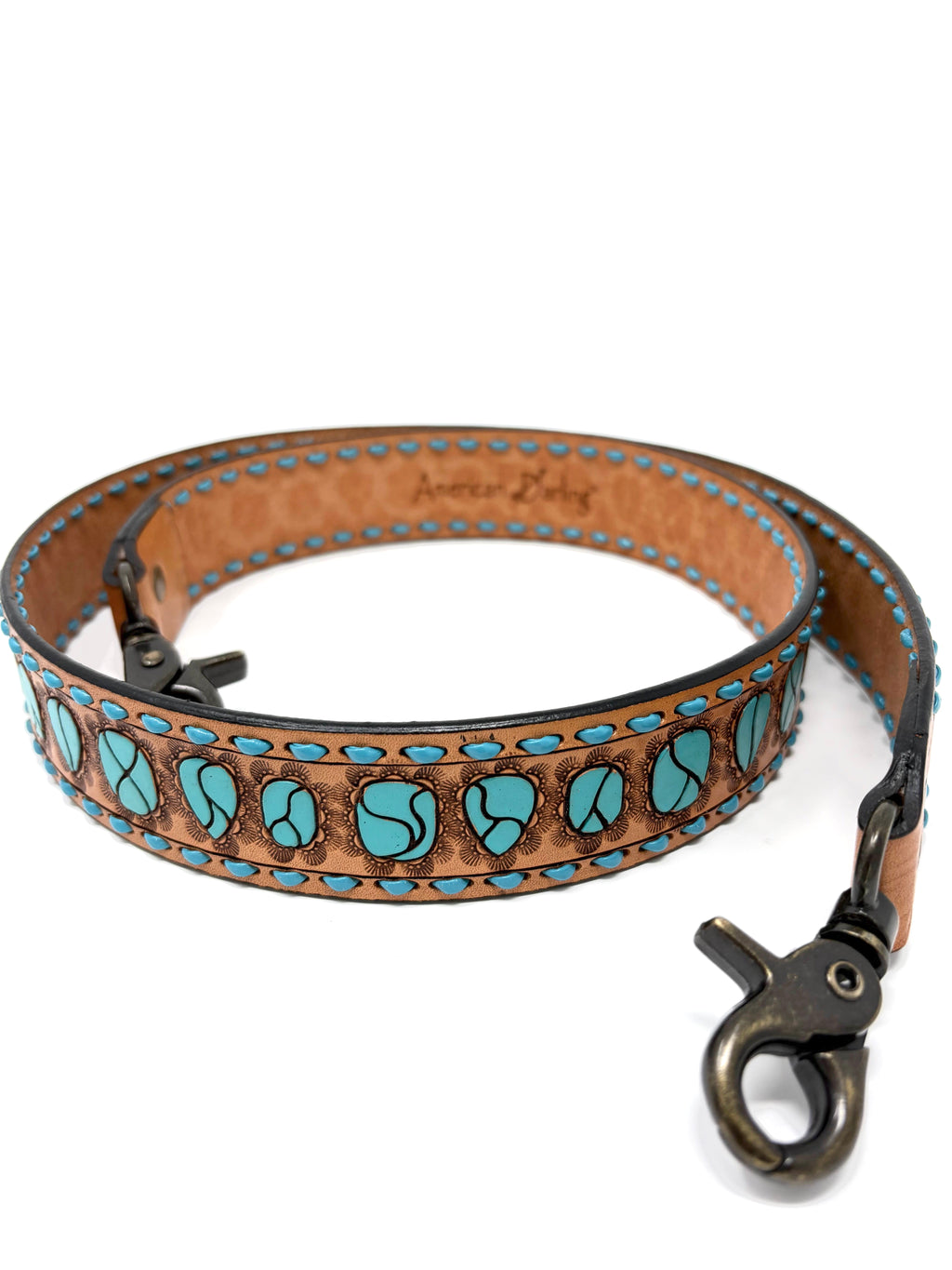 American Darling Tooled Turquoise Purse Strap
