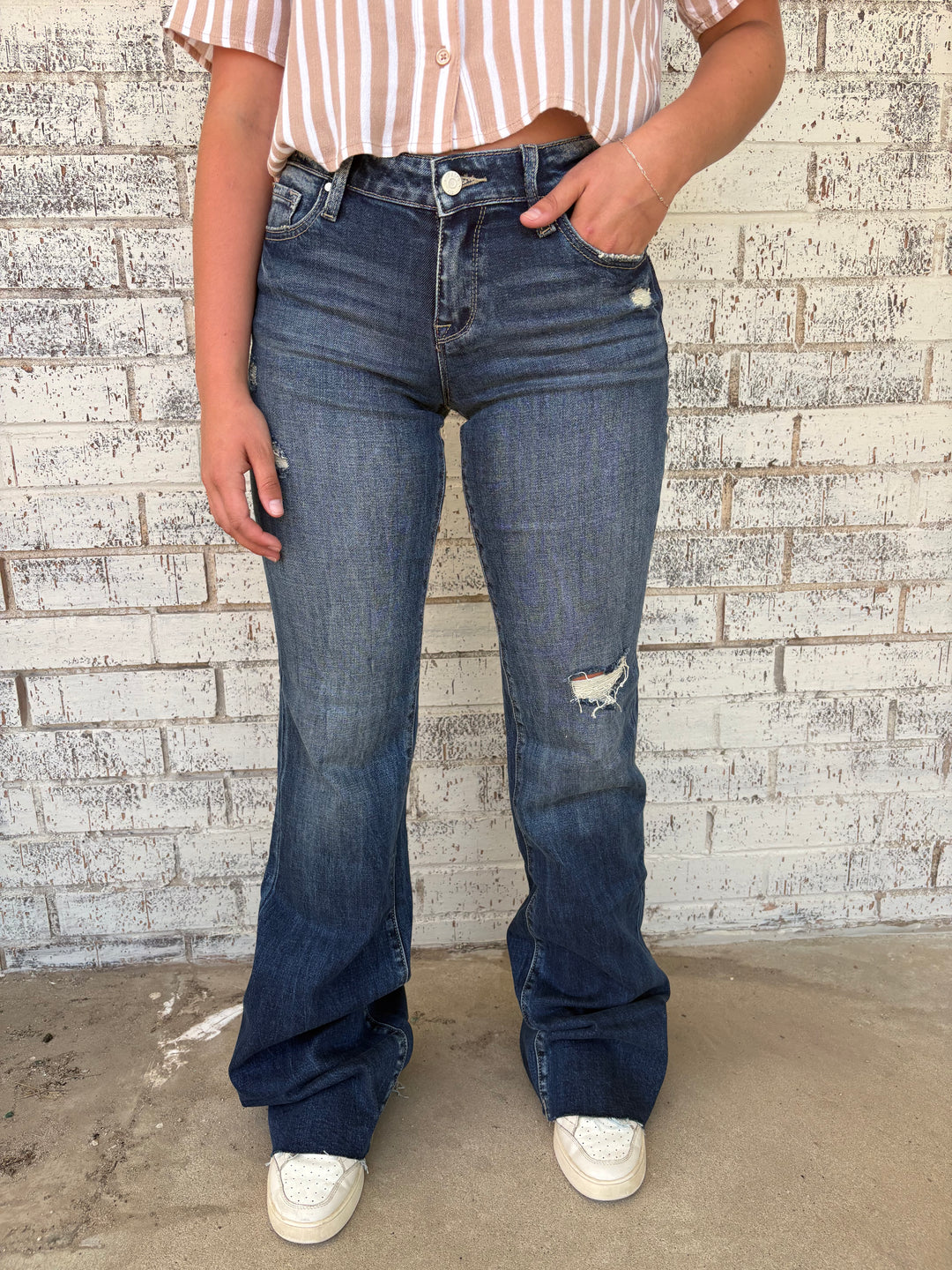 Petra Mid Rise Relaxed Flare w/ Cuffed Hem