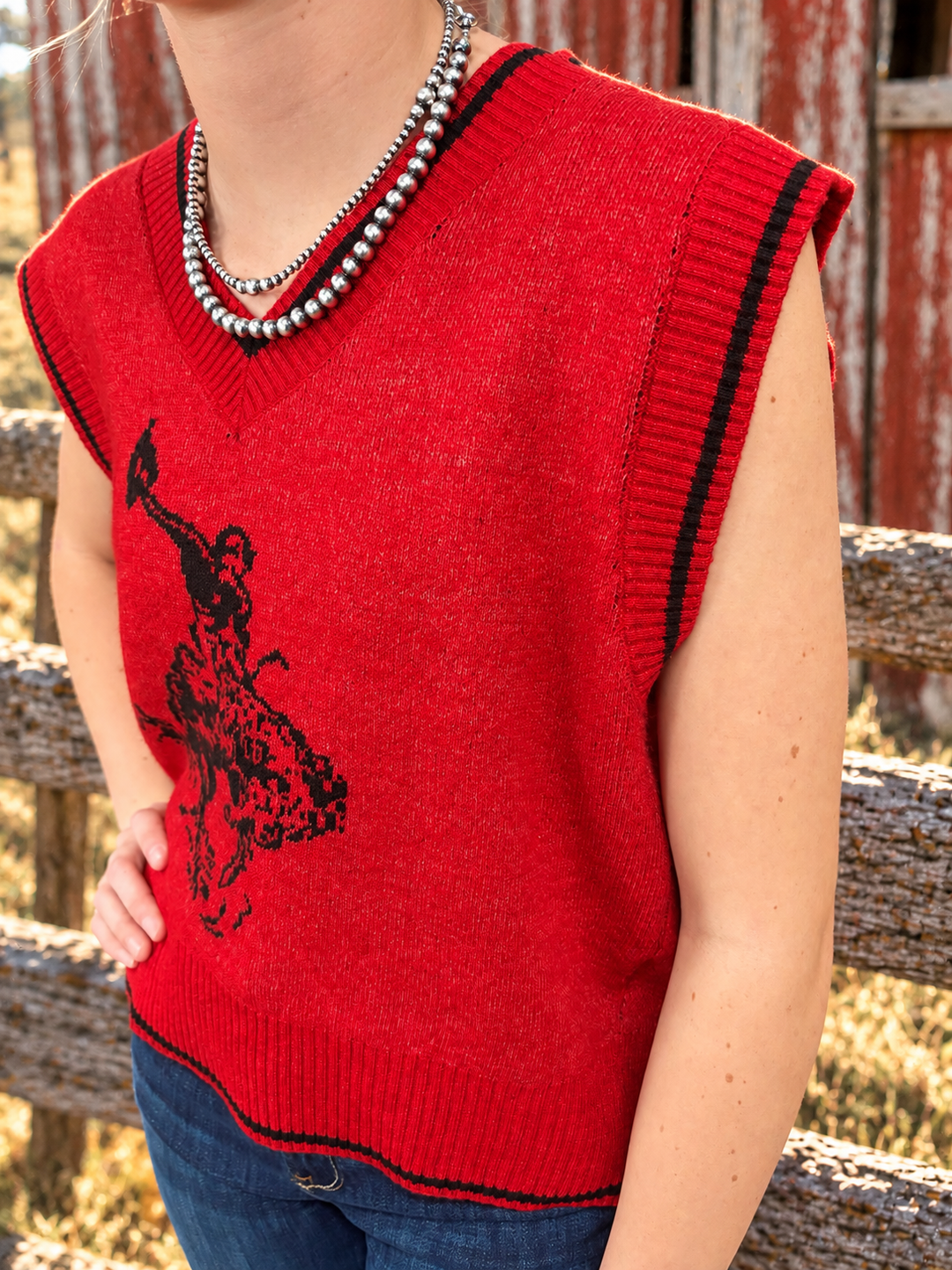 Women's Ariat Taylor Red Sweater Vest