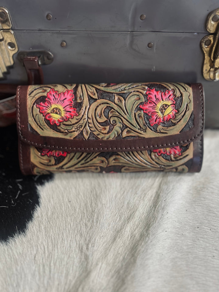 American Darling Daytona Floral Tooled Wallet Crossbody