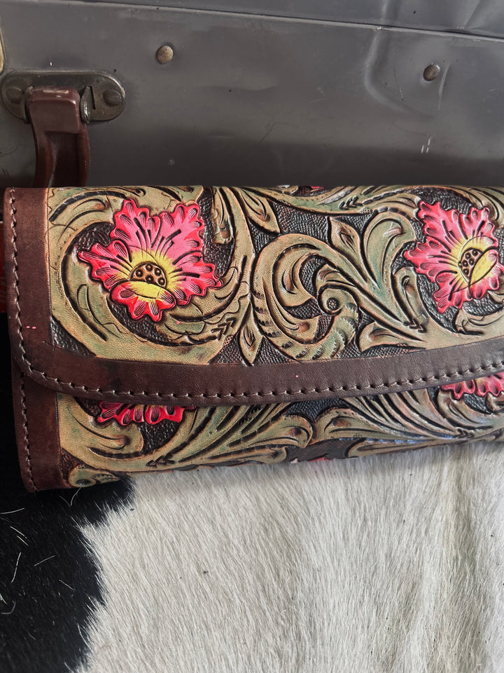 American Darling Daytona Floral Tooled Wallet Crossbody