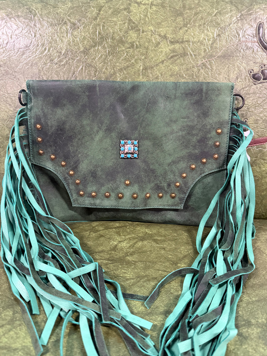 American Darling Genuine Western Leather Turquoise Bag