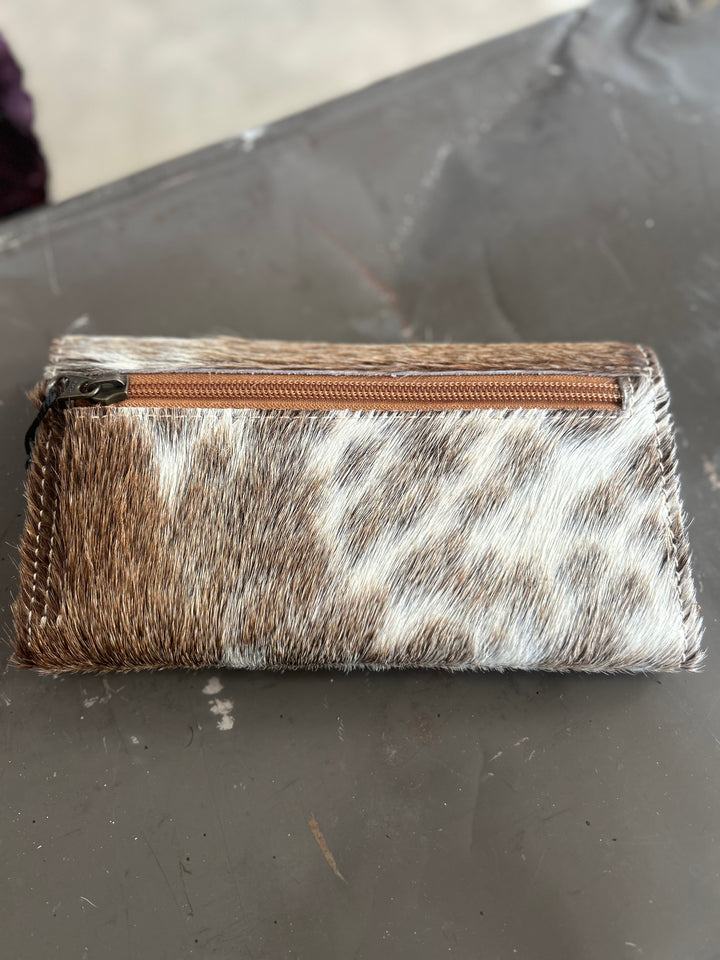 American Darling Hair on Hide Tooled Leather Wallet